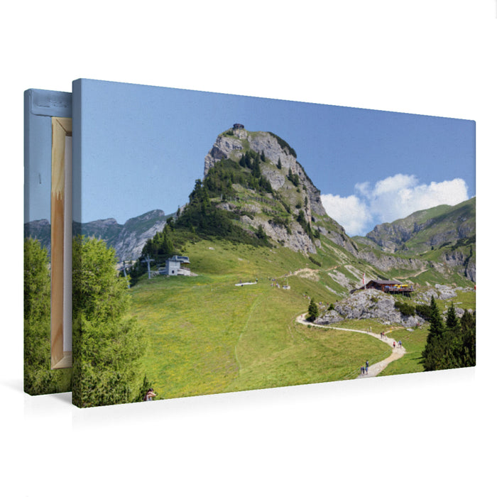 Toile textile haut de gamme Toile textile haut de gamme 75 cm x 50 cm paysage Gschöllkopf dans les montagnes du Rofan. Tyrol/Autriche 