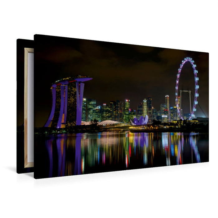 Premium Textil-Leinwand Premium Textil-Leinwand 120 cm x 80 cm quer Die Einzigartige Singapur Skyline