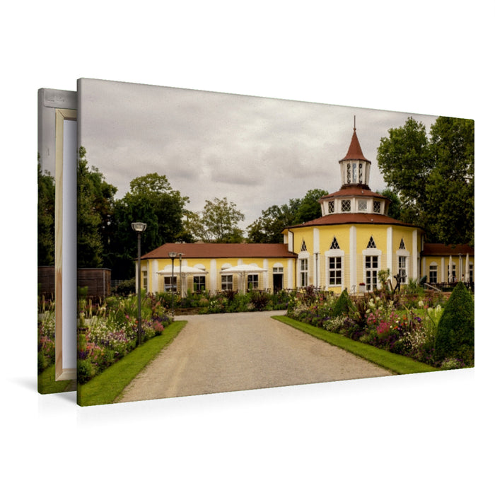 Premium Textil-Leinwand Premium Textil-Leinwand 120 cm x 80 cm quer Turmrestaurant im Ebertpark