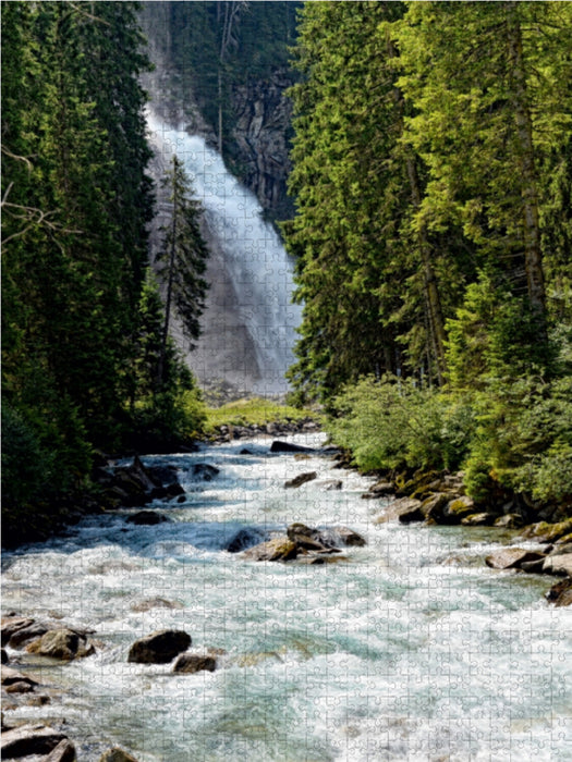 Krimmler Ache mit unterem Wasserfall - CALVENDO Foto-Puzzle - calvendoverlag 29.99