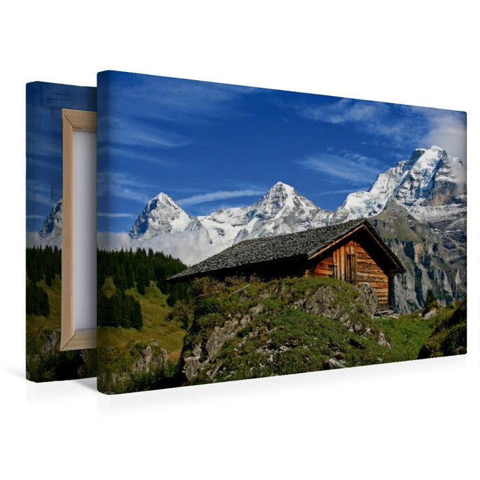 Premium Textil-Leinwand Premium Textil-Leinwand 45 cm x 30 cm quer Eiger, Mönch und Jungfrau