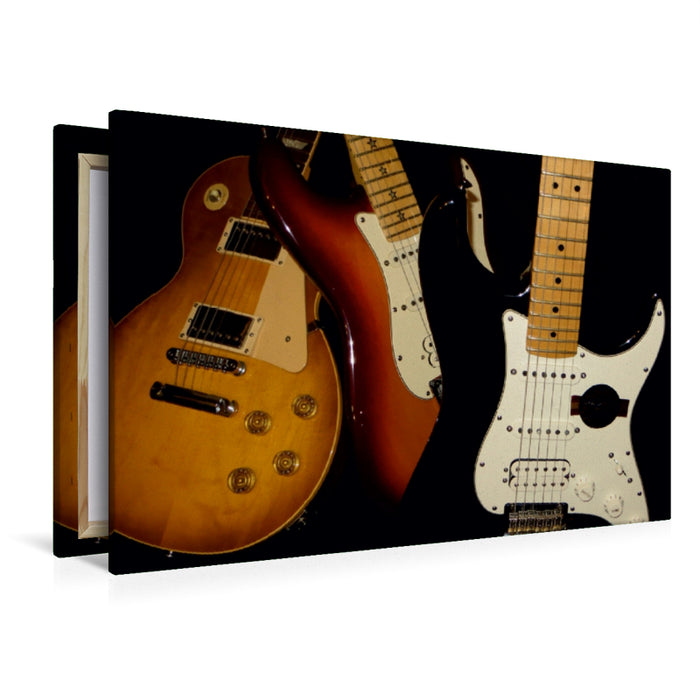 Premium Textil-Leinwand Premium Textil-Leinwand 120 cm x 80 cm quer Rockgitarren