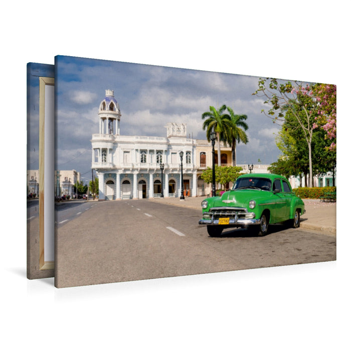 Toile textile premium Toile textile premium 120 cm x 80 cm paysage Cuba Cars 