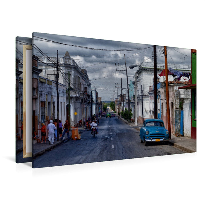 Premium Textil-Leinwand Premium Textil-Leinwand 120 cm x 80 cm quer Ein Motiv aus dem Kalender Cuba Cars