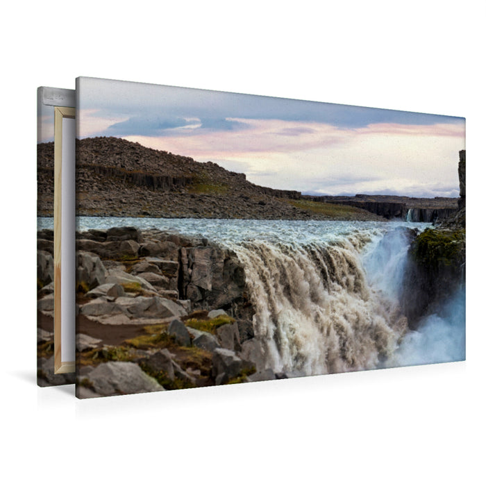 Premium Textil-Leinwand Premium Textil-Leinwand 120 cm x 80 cm quer Dettifoss Island - Stärkster Wasserfall Europas