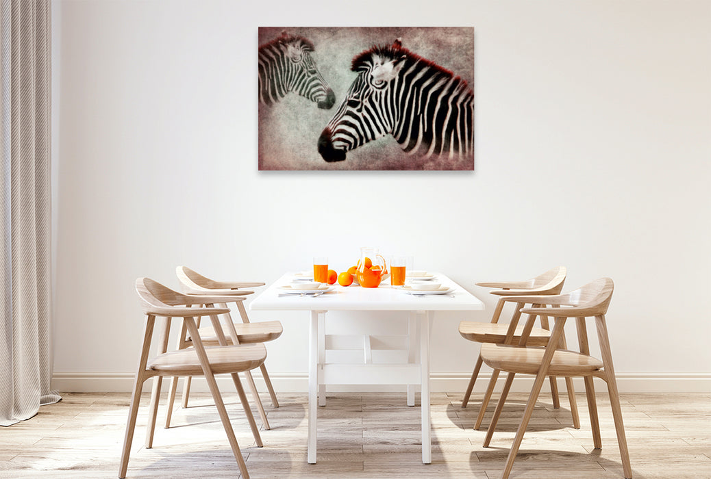 Premium Textil-Leinwand Premium Textil-Leinwand 120 cm x 80 cm quer Zebra