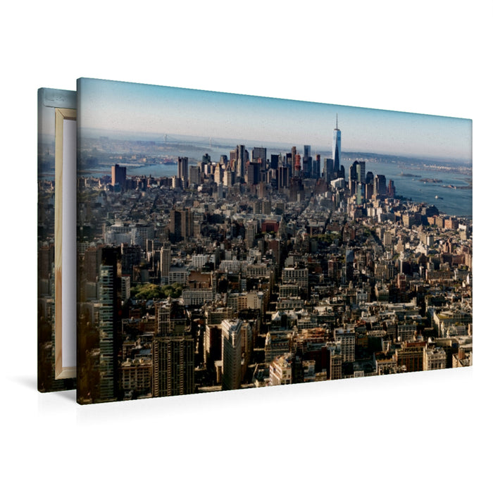 Premium Textil-Leinwand Premium Textil-Leinwand 120 cm x 80 cm quer New York  Stadtübersicht