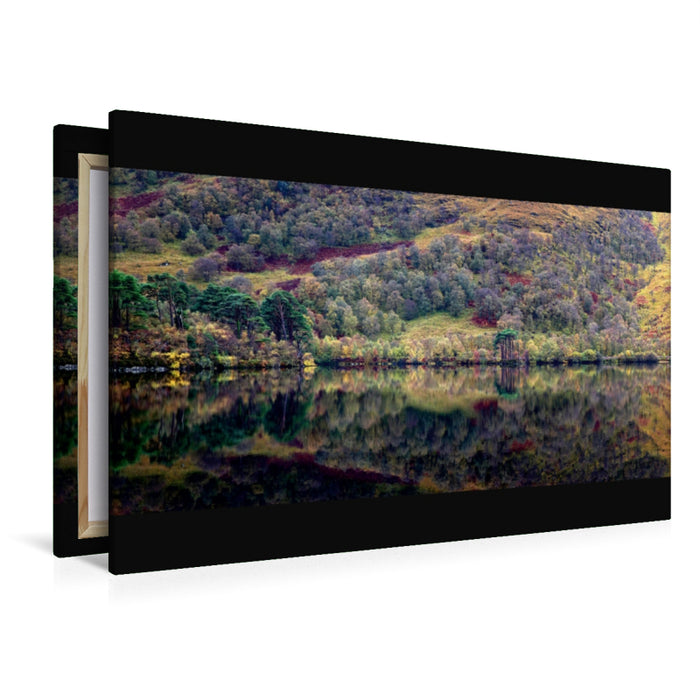 Toile textile haut de gamme Toile textile haut de gamme 120 cm x 80 cm paysage Photo panoramique magique du Loch Eilt, Glenfinnan, Écosse 