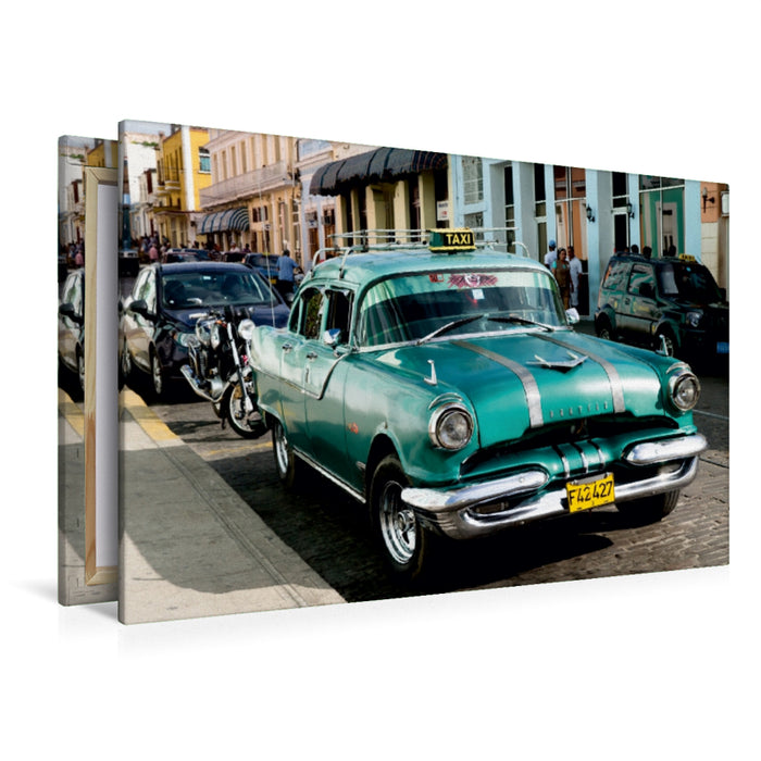 Premium Textil-Leinwand Premium Textil-Leinwand 120 cm x 80 cm quer Ein Motiv aus dem Kalender Cuba Cars