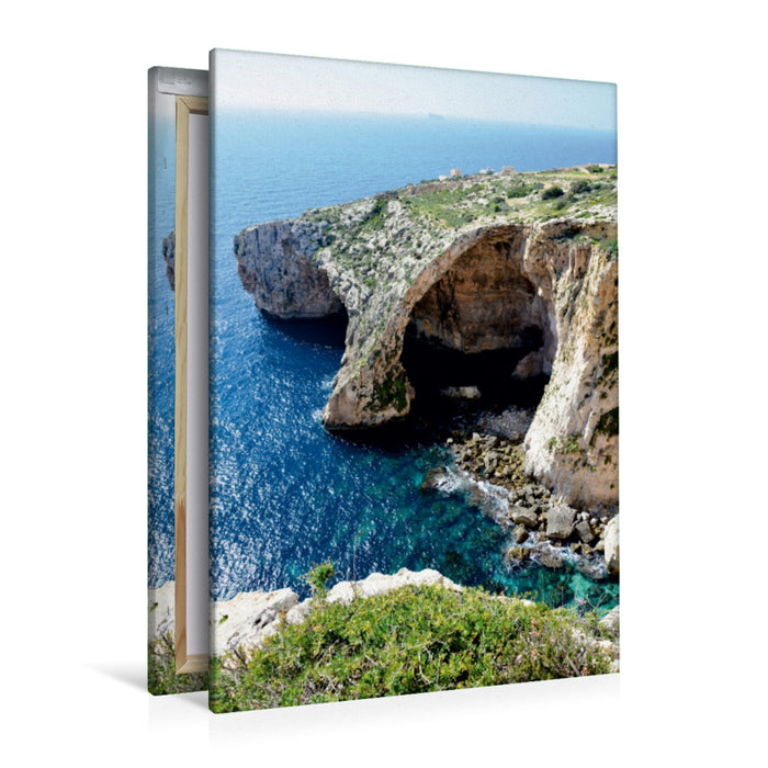 Premium Textil-Leinwand Premium Textil-Leinwand 80 cm x 120 cm  hoch Die Blue Grotto in Malta