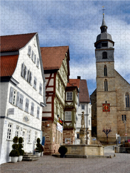 Böblingen, Stadtkirche. Fotografie auf Leinwand von Nicola Furkert - CALVENDO Foto-Puzzle - calvendoverlag 29.99
