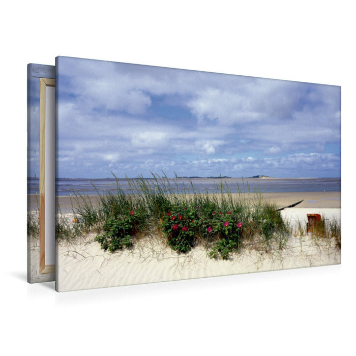 Premium Textil-Leinwand Premium Textil-Leinwand 120 cm x 80 cm quer Badestrand auf der Insel Föhr