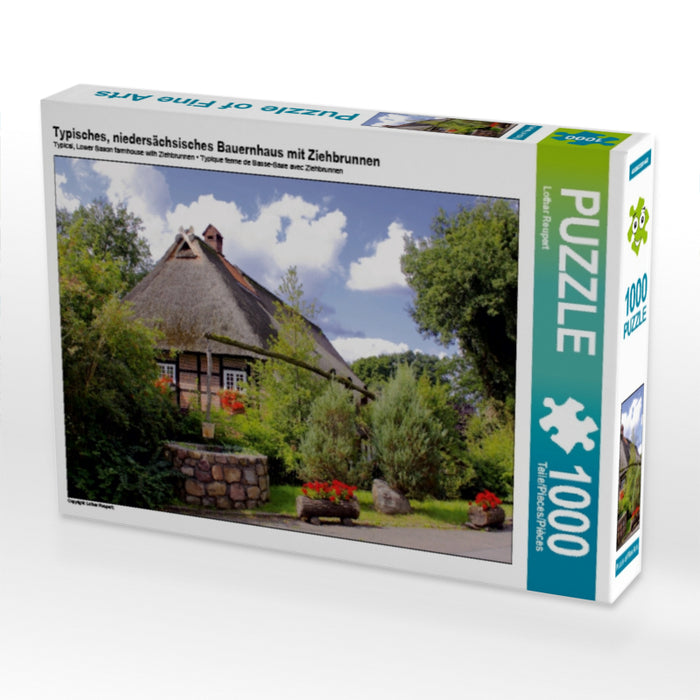 Typisches, niedersächsisches Bauernhaus mit Ziehbrunnen - CALVENDO Foto-Puzzle - calvendoverlag 29.99