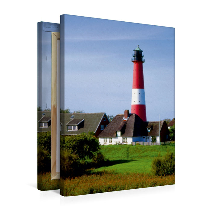 Toile textile haut de gamme Toile textile haut de gamme 50 cm x 75 cm de haut Lighthouse Island Pellworm 