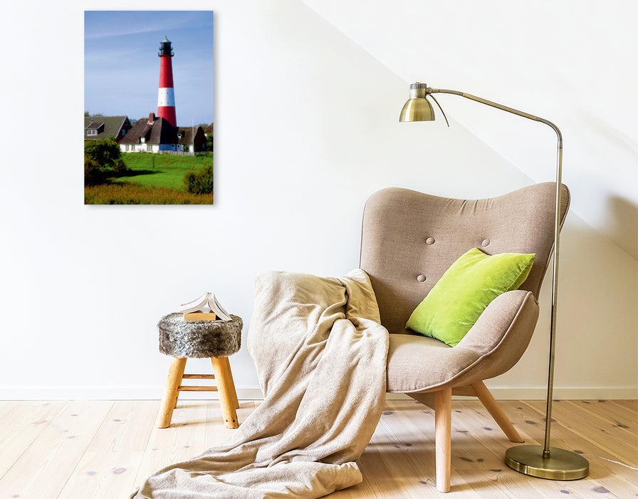 Toile textile haut de gamme Toile textile haut de gamme 50 cm x 75 cm de haut Lighthouse Island Pellworm 
