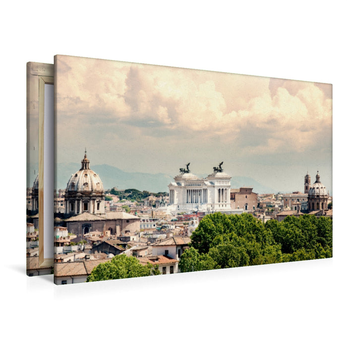 Toile textile haut de gamme Toile textile haut de gamme 120 cm x 80 cm vue paysage sur Rome 