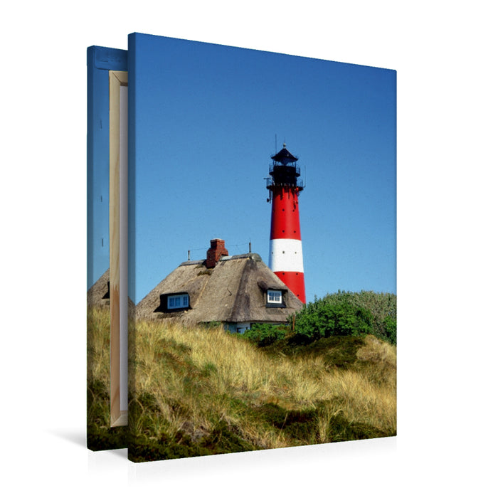 Premium Textil-Leinwand Premium Textil-Leinwand 60 cm x 90 cm hoch Leuchtturm Insel Sylt