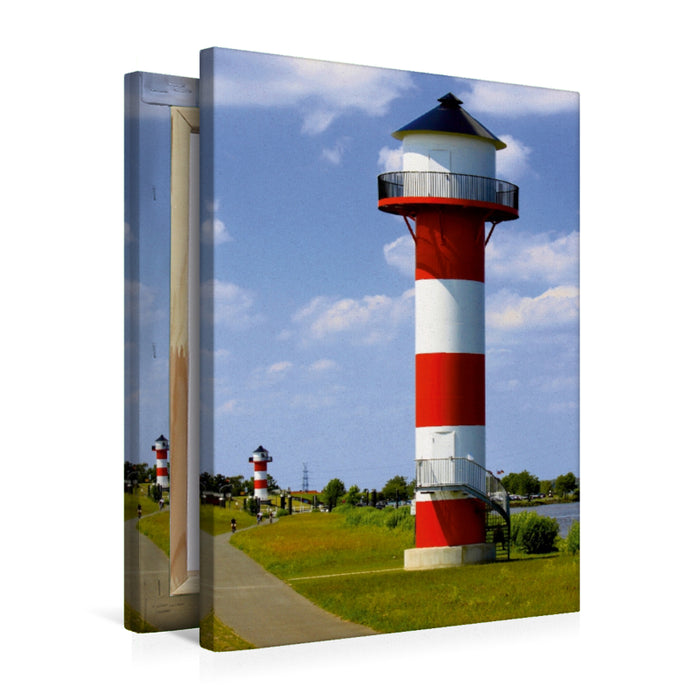 Toile textile haut de gamme Toile textile haut de gamme 50 cm x 75 cm de haut Phare Elbe, Altes Land 