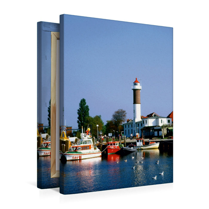 Premium Textil-Leinwand Premium Textil-Leinwand 50 cm x 75 cm hoch Leuchtturm Insel Poel