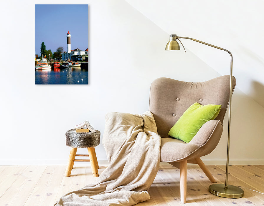 Premium Textil-Leinwand Premium Textil-Leinwand 50 cm x 75 cm hoch Leuchtturm Insel Poel