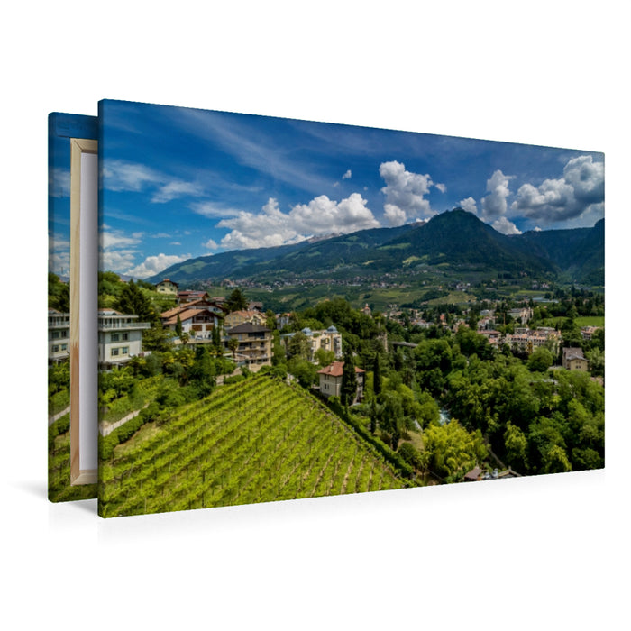 Premium Textil-Leinwand Premium Textil-Leinwand 120 cm x 80 cm quer MERAN Aussichten am Tappeinerweg