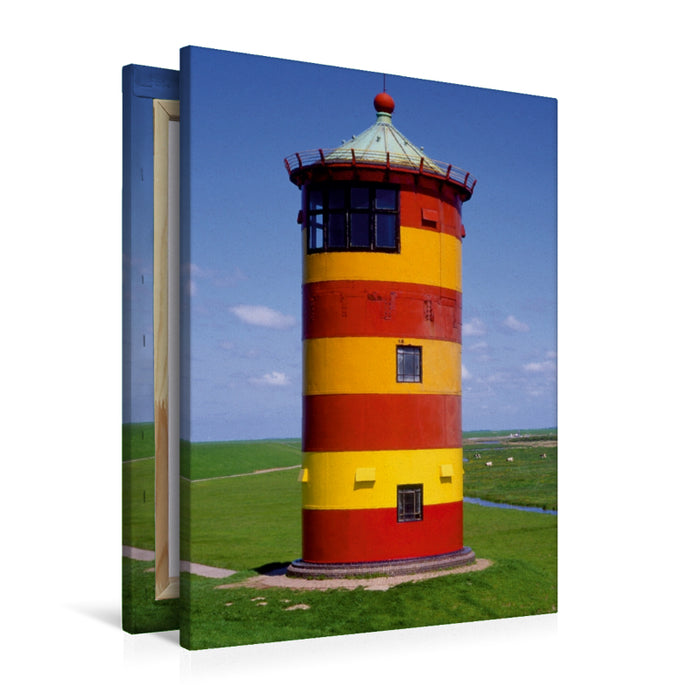 Premium Textil-Leinwand Premium Textil-Leinwand 60 cm x 90 cm hoch Pilsumer Leuchtturm