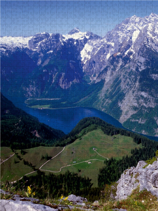 Blick vom Jenner auf den Königssee mit Watzmann - CALVENDO Foto-Puzzle - calvendoverlag 29.99