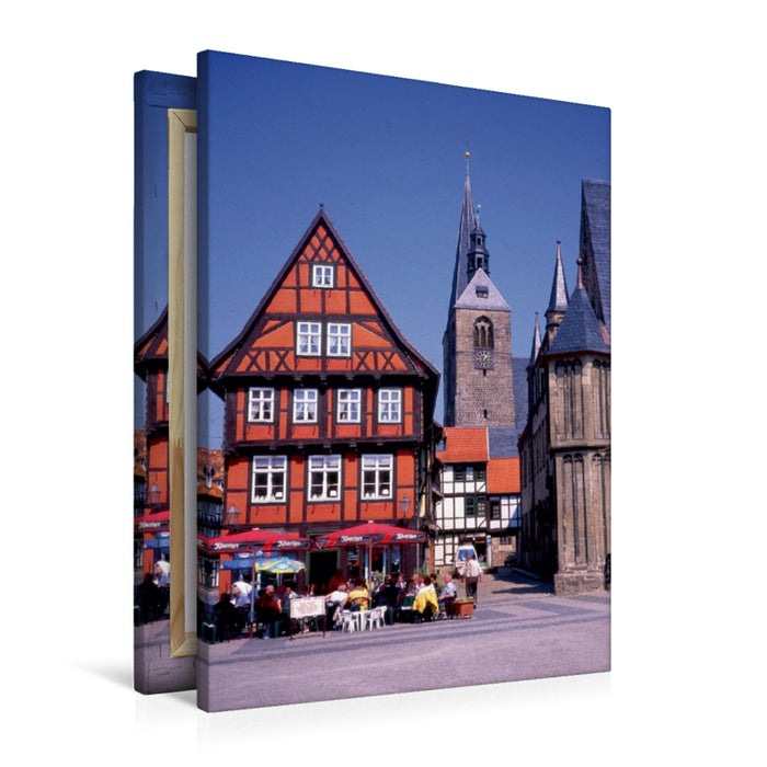 Toile textile haut de gamme Toile textile haut de gamme 60 cm x 90 cm de haut Marktplatz Quedlinburg 