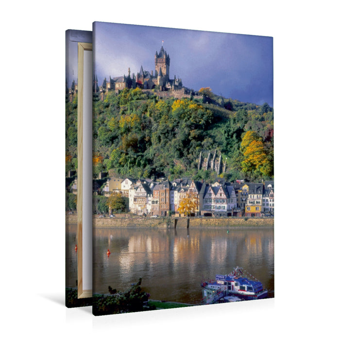 Premium Textil-Leinwand Premium Textil-Leinwand 80 cm x 120 cm  hoch Reichsburg Cochem an der Mosel, Neugotik