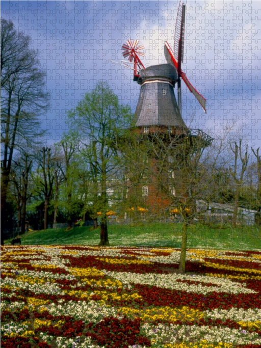 Windmühle in Bremer Park - CALVENDO Foto-Puzzle - calvendoverlag 29.99