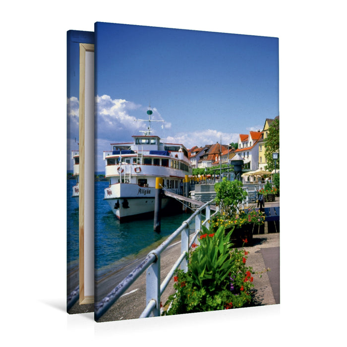 Premium Textil-Leinwand Premium Textil-Leinwand 80 cm x 120 cm  hoch Uferpromenade in Meersburg