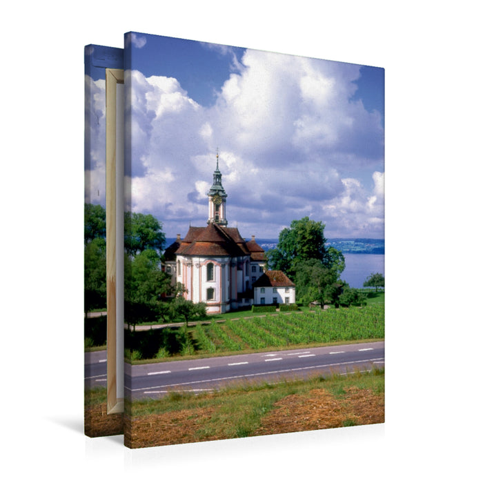 Premium Textil-Leinwand Premium Textil-Leinwand 60 cm x 90 cm hoch Barockkirche Birnau am Bodensee