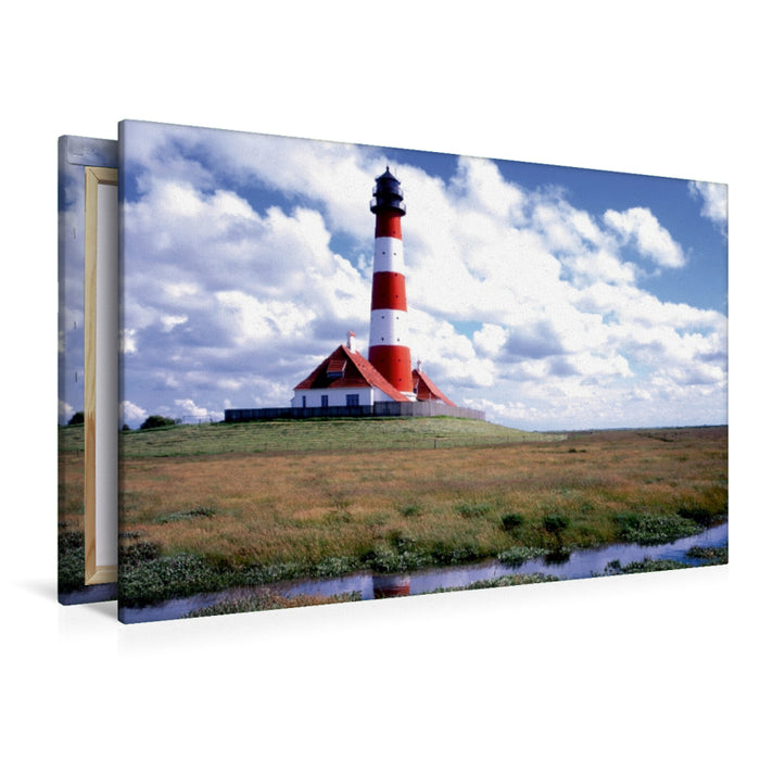 Premium Textil-Leinwand Premium Textil-Leinwand 120 cm x 80 cm quer Leuchtturm Westerhever