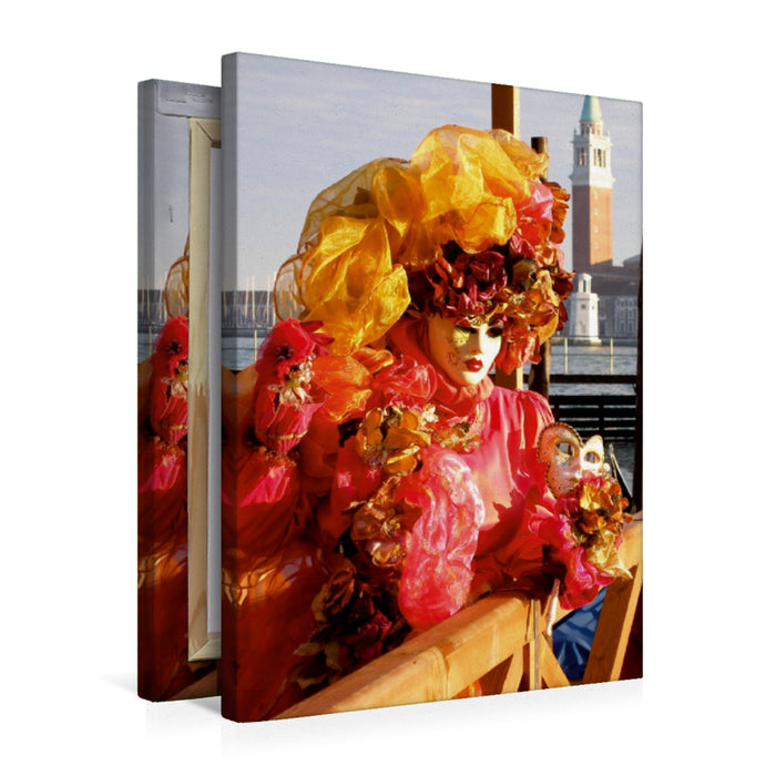 Toile textile haut de gamme Toile textile haut de gamme 50 cm x 75 cm de haut Un motif du calendrier Masques de nostalgie - Carnaval de Venise 