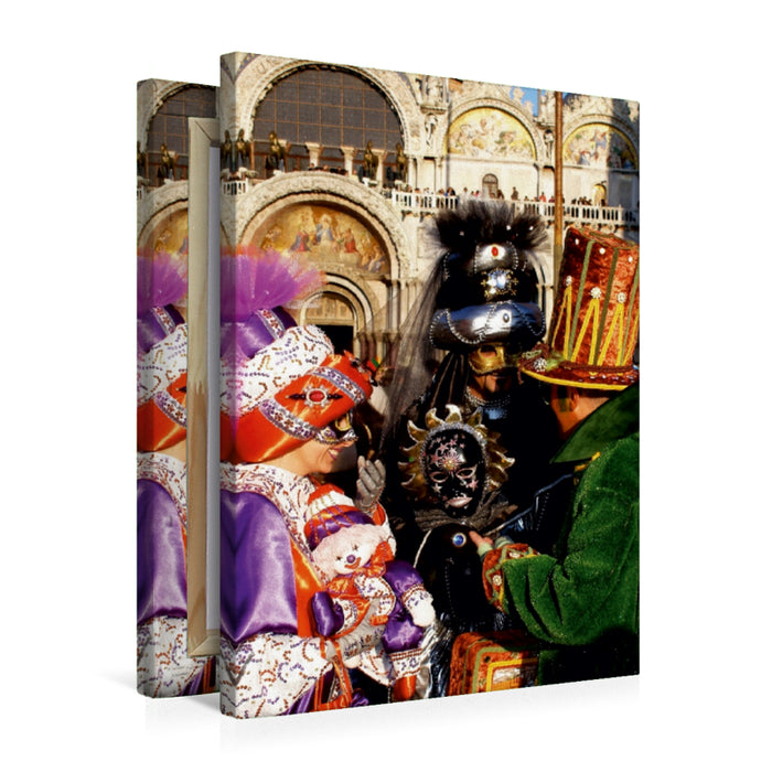 Premium Textil-Leinwand Premium Textil-Leinwand 50 cm x 75 cm hoch Ein Motiv aus dem Kalender Masken der Sehnsucht - Karneval in Venedig