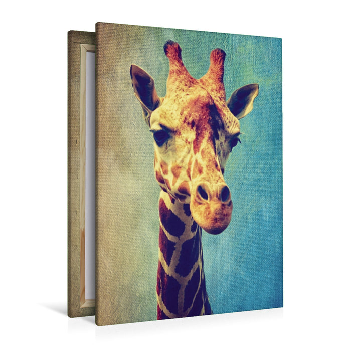 Premium Textil-Leinwand Premium Textil-Leinwand 80 cm x 120 cm  hoch Giraffe