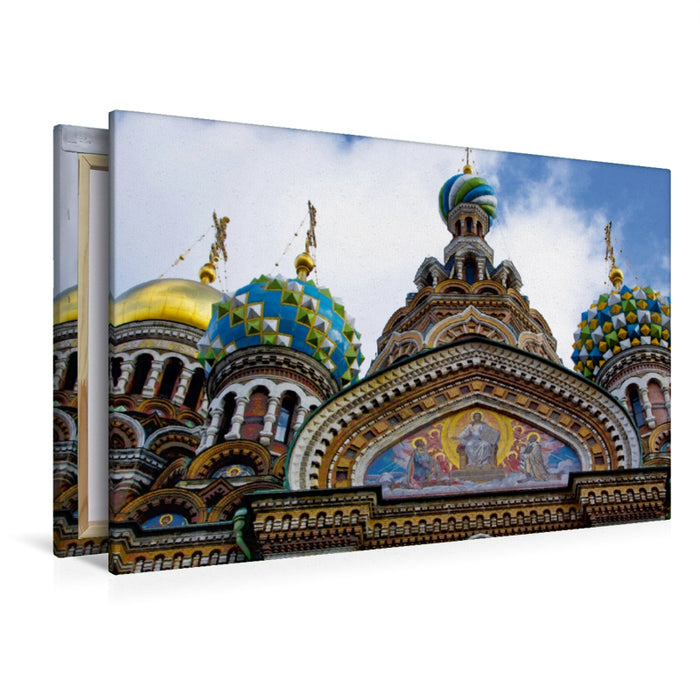 Premium Textil-Leinwand Premium Textil-Leinwand 120 cm x 80 cm quer Auferstehungskirche, St. Petersburg