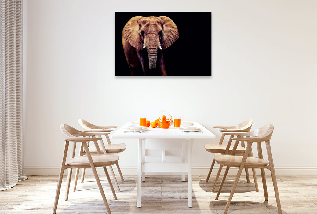 Premium Textil-Leinwand Premium Textil-Leinwand 120 cm x 80 cm quer Afrikanischer Elefant