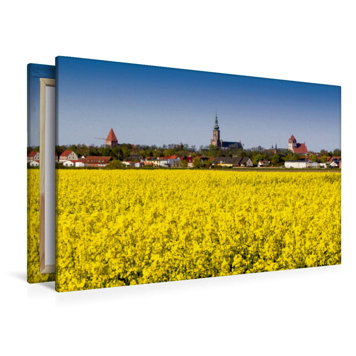 Premium Textil-Leinwand Premium Textil-Leinwand 120 cm x 80 cm quer Blick auf die Stadt