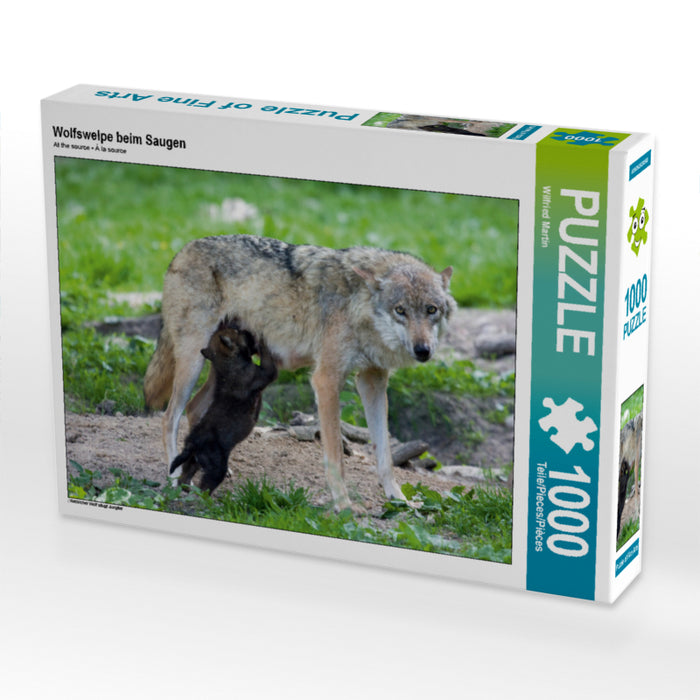 Wolfswelpe beim Saugen - CALVENDO Foto-Puzzle - calvendoverlag 29.99