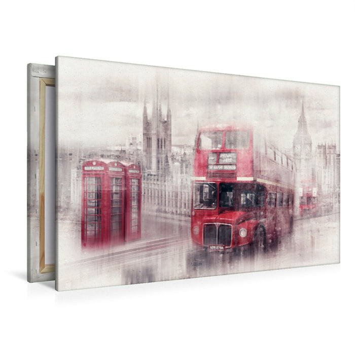 Premium Textil-Leinwand Premium Textil-Leinwand 120 cm x 80 cm quer City-Art LONDON Westminster Collage