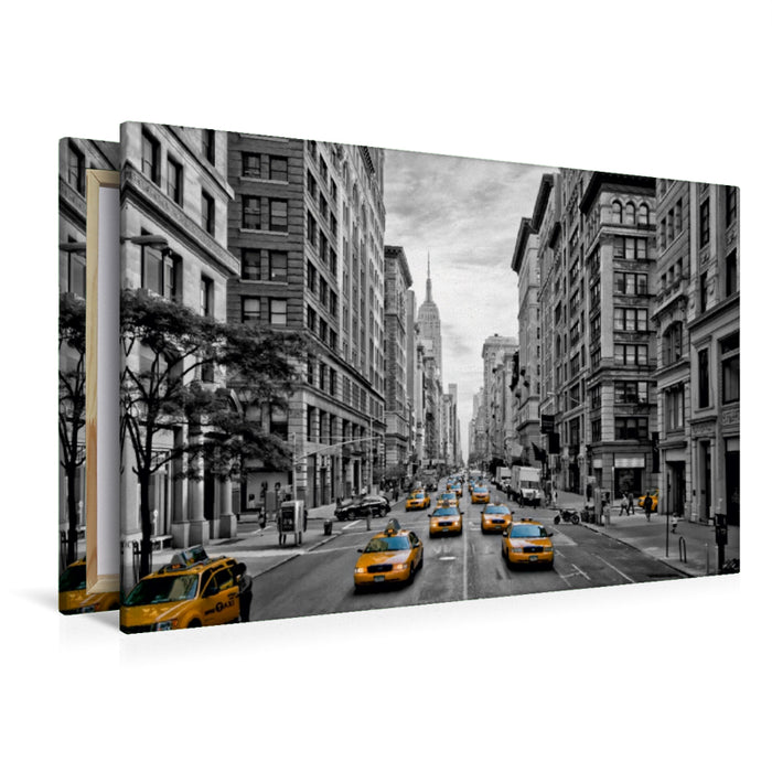 Toile textile haut de gamme Toile textile haut de gamme 120 cm x 80 cm paysage 5e Avenue NYC traffic 