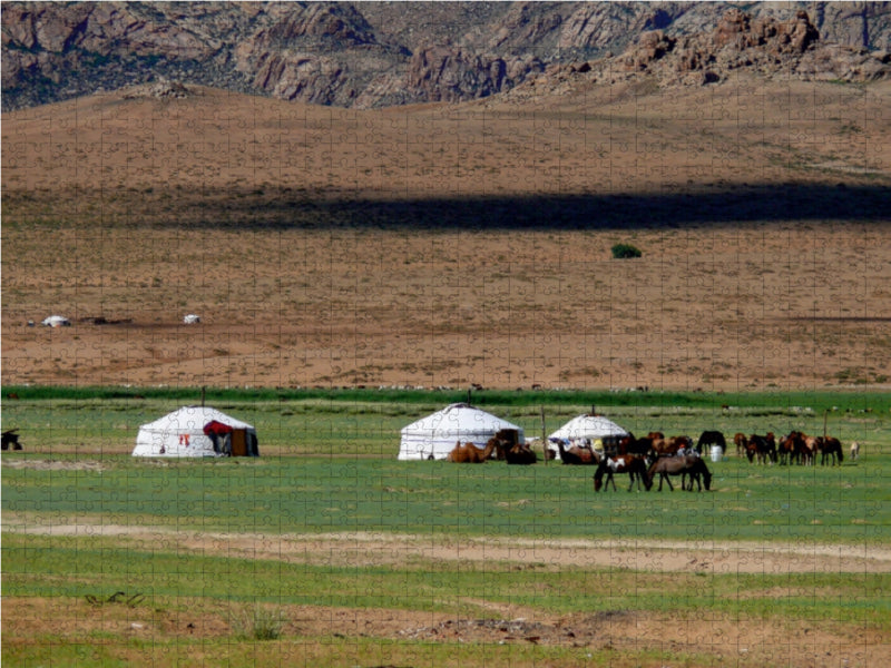 Mongolische Landschaft mit Jurten - CALVENDO Foto-Puzzle - calvendoverlag 29.99