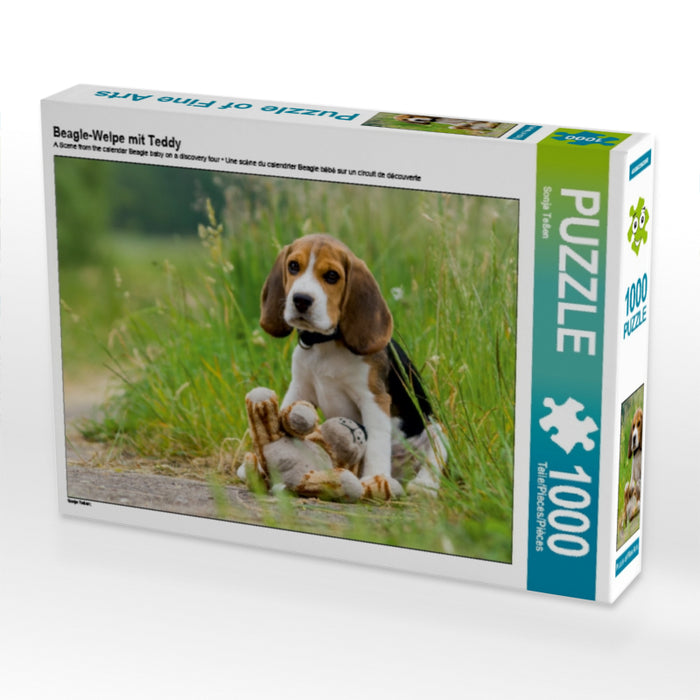 Beagle-Welpe mit Teddy - CALVENDO Foto-Puzzle - calvendoverlag 34.99