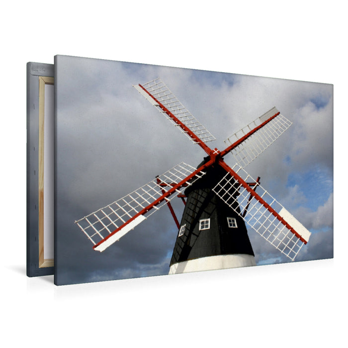 Premium Textil-Leinwand Premium Textil-Leinwand 120 cm x 80 cm quer Die Windmühle auf der Insel Mandø