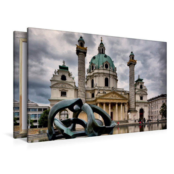 Premium Textil-Leinwand Premium Textil-Leinwand 120 cm x 80 cm quer Karlskirche