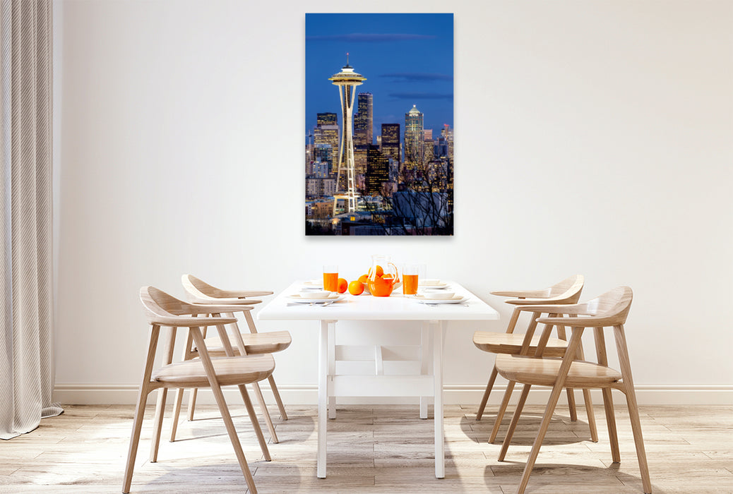 Premium Textil-Leinwand Premium Textil-Leinwand 80 cm x 120 cm  hoch Space Needle - Seattle