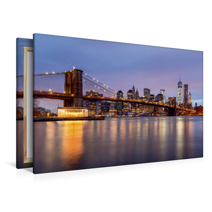 Premium Textil-Leinwand Premium Textil-Leinwand 120 cm x 80 cm quer Brooklyn Bridge - NYC