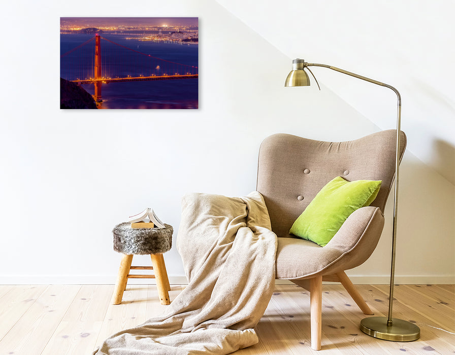 Premium Textil-Leinwand Premium Textil-Leinwand 75 cm x 50 cm quer Golden Gate Bridge - San Francisco