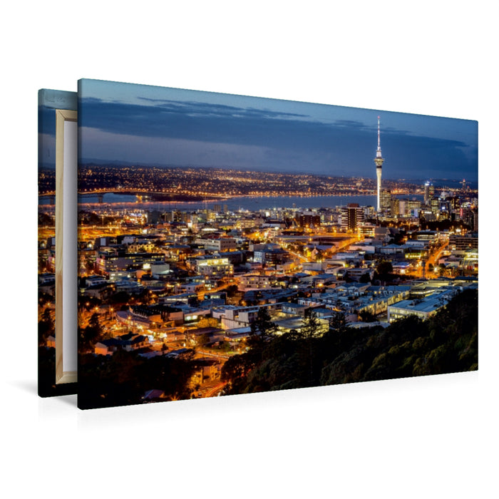 Premium Textil-Leinwand Premium Textil-Leinwand 120 cm x 80 cm quer Auckland Skyline - Neuseeland